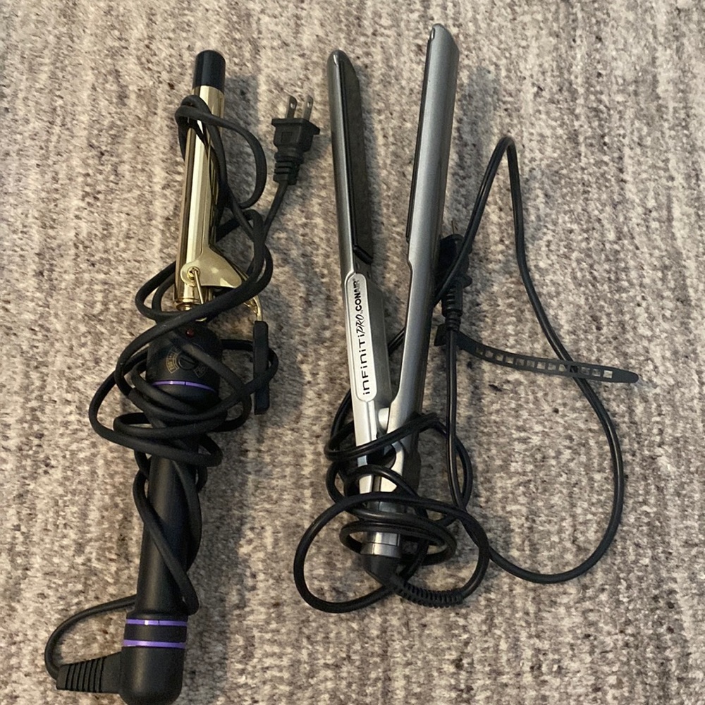 Set of hair curler & straightener